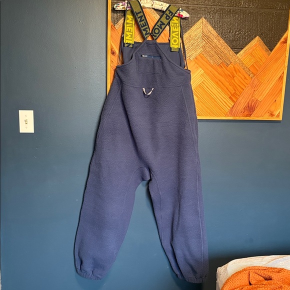 Free People Hit the Slopes Salopette Fleece Sherpa Overalls Blue Large - Picture 6 of 11